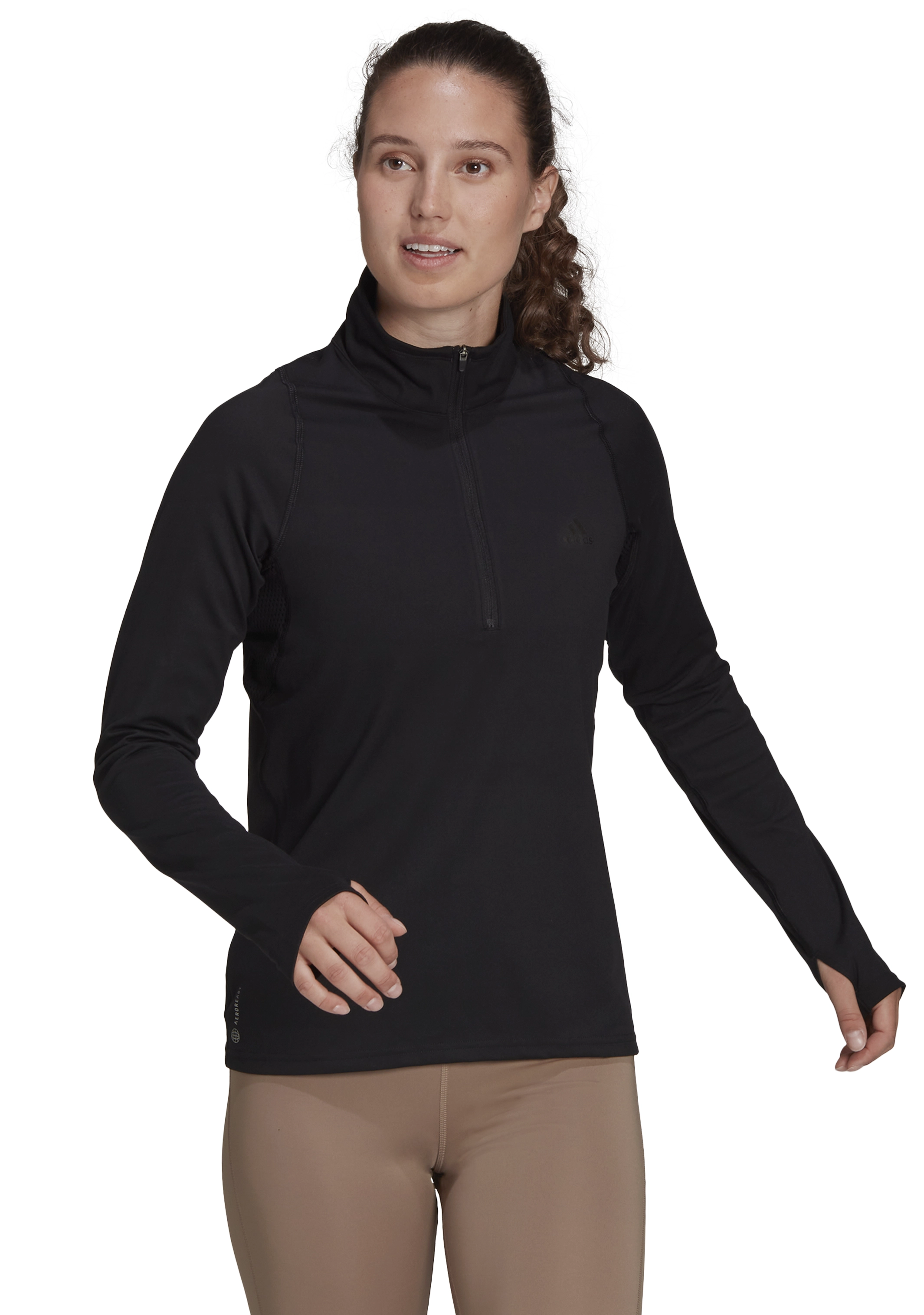 Adidas Womens Run Fast Half-Zip Long Sleeve Sweatshirt