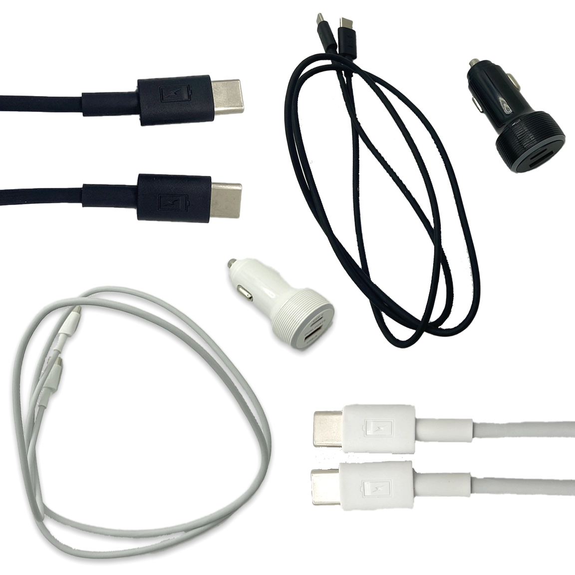 Car Charger Dual USB / USB-C Ports with USB-C to USB-C Charging Cable 20 Watts - 3 Pieces Per Pack 24608