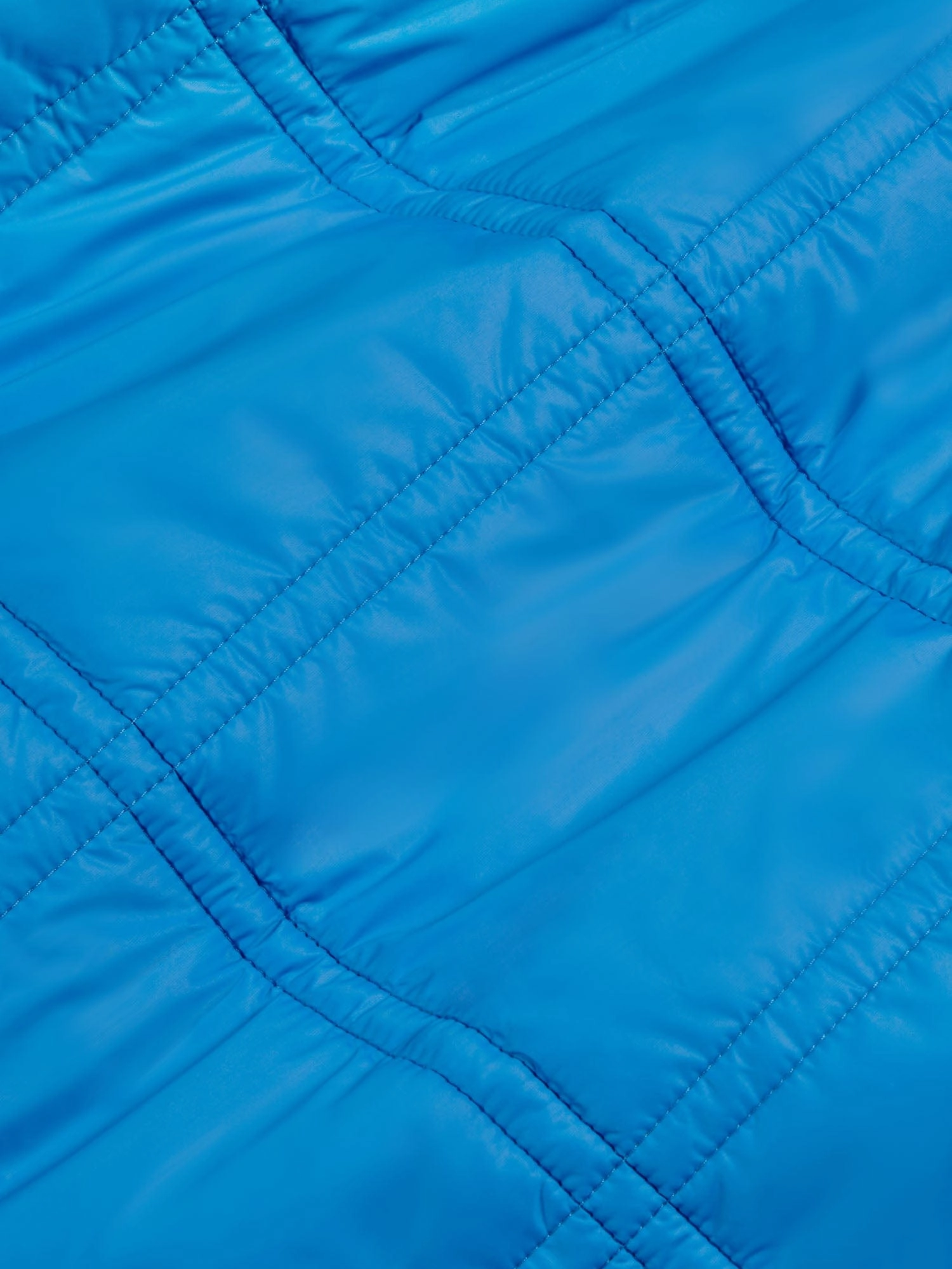 Kid’s Flower-Warmth Quilted Collarless Jacket—cerulean blue