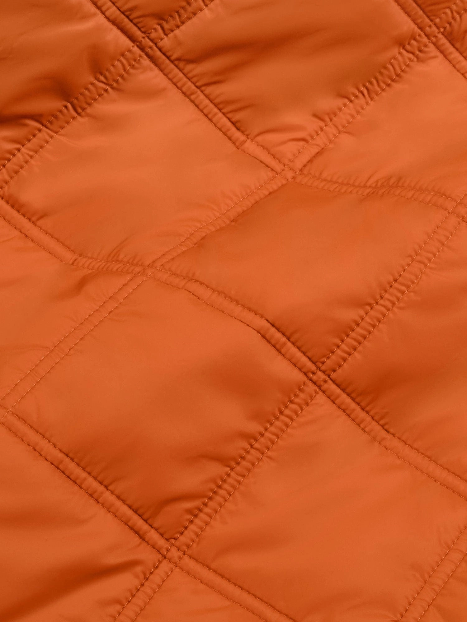 Kid’s Flower-Warmth Quilted Collarless Jacket—cinnamon orange