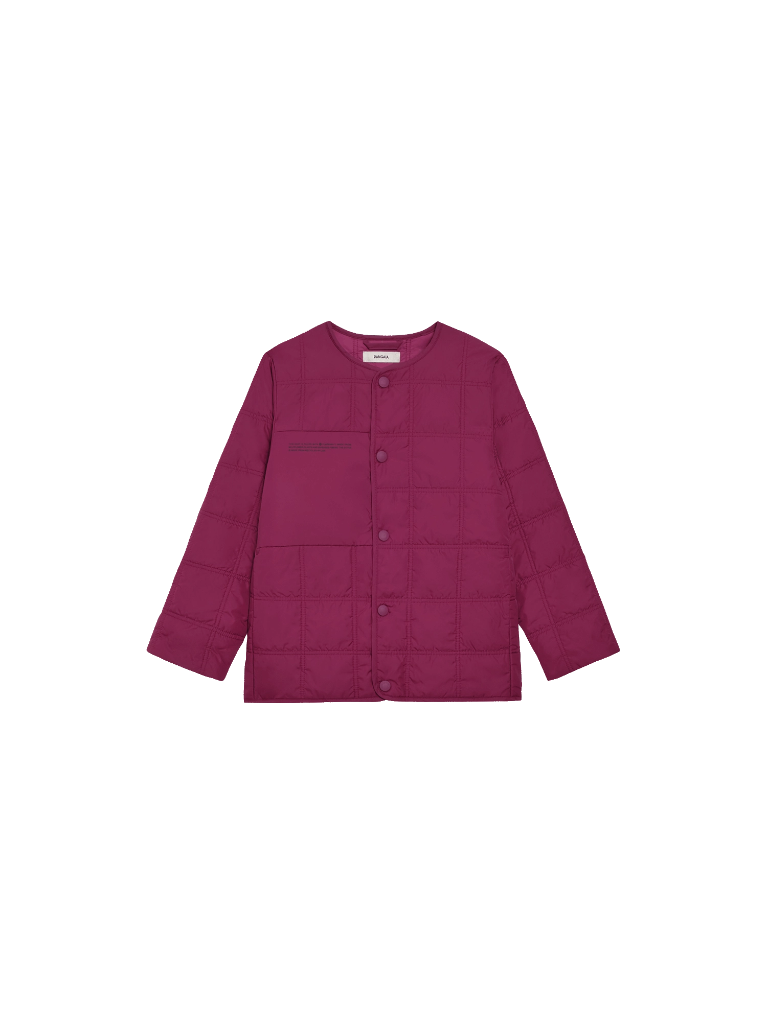 Kid’s Flower-Warmth Quilted Collarless Jacket—plum purple