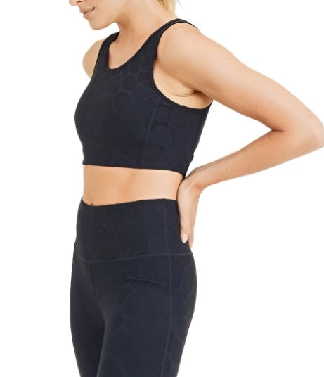 Mono B 3D Giraffe Jacquard TACTEL® Sports Bra AT8040
