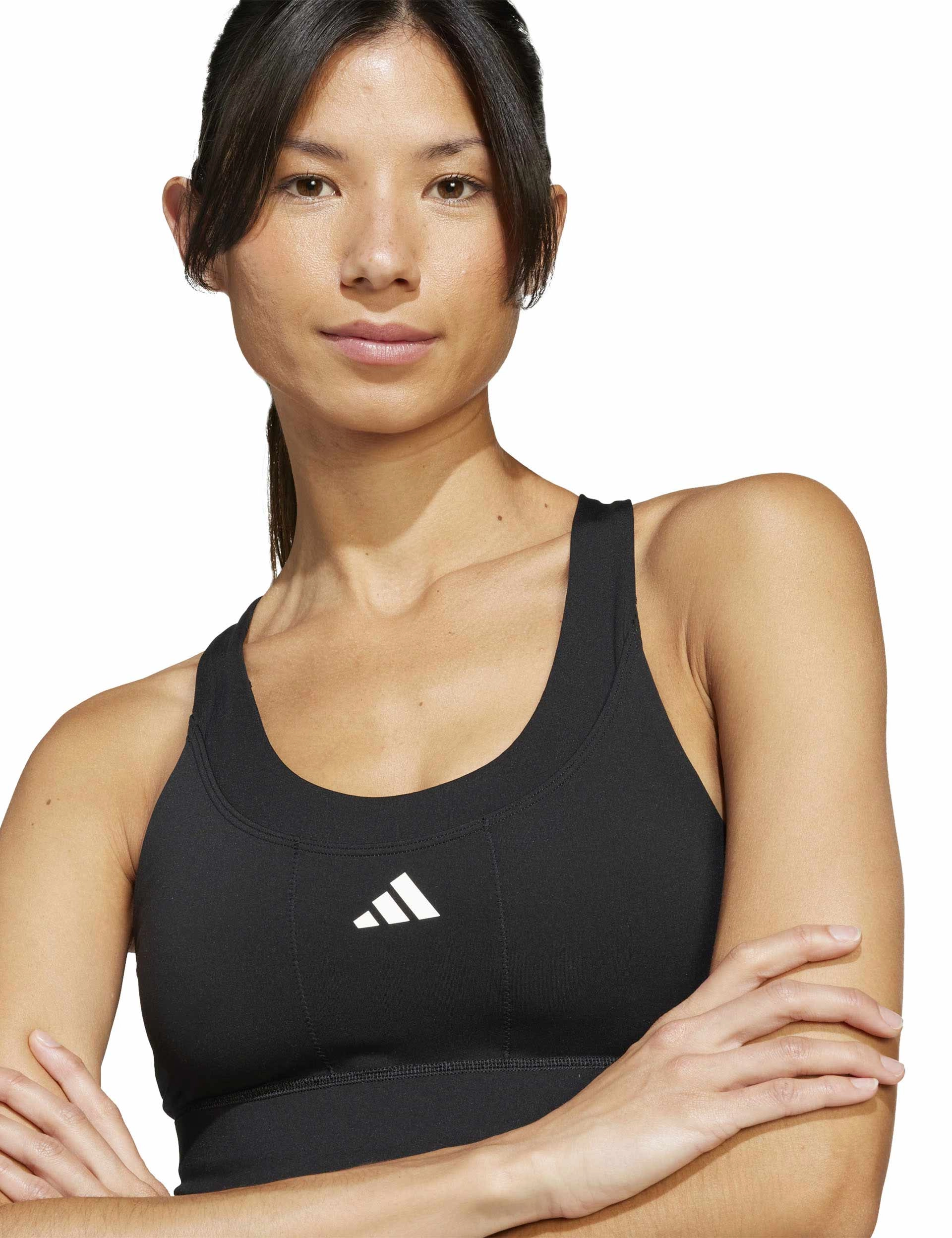 Run Pocket Medium Support Bra - Black