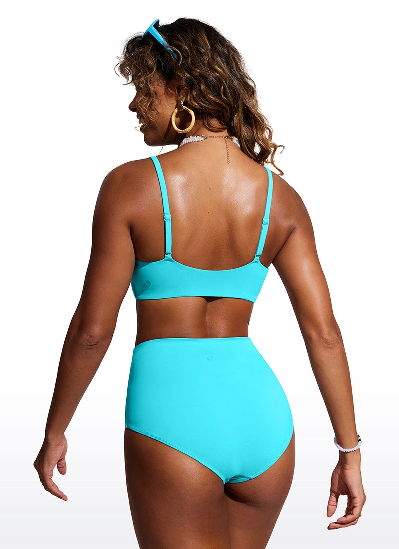 Scoop Neck Bikini Top Adjustable Strap D-DD