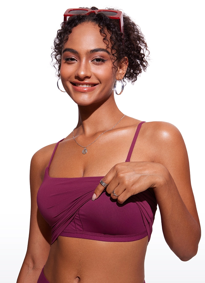 Sunshine Bikini Built-in padded Tops Longline Adjustable Straps