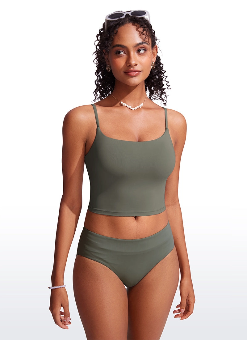 Sunshine Bikini Built-in padded Tops Longline Adjustable Straps