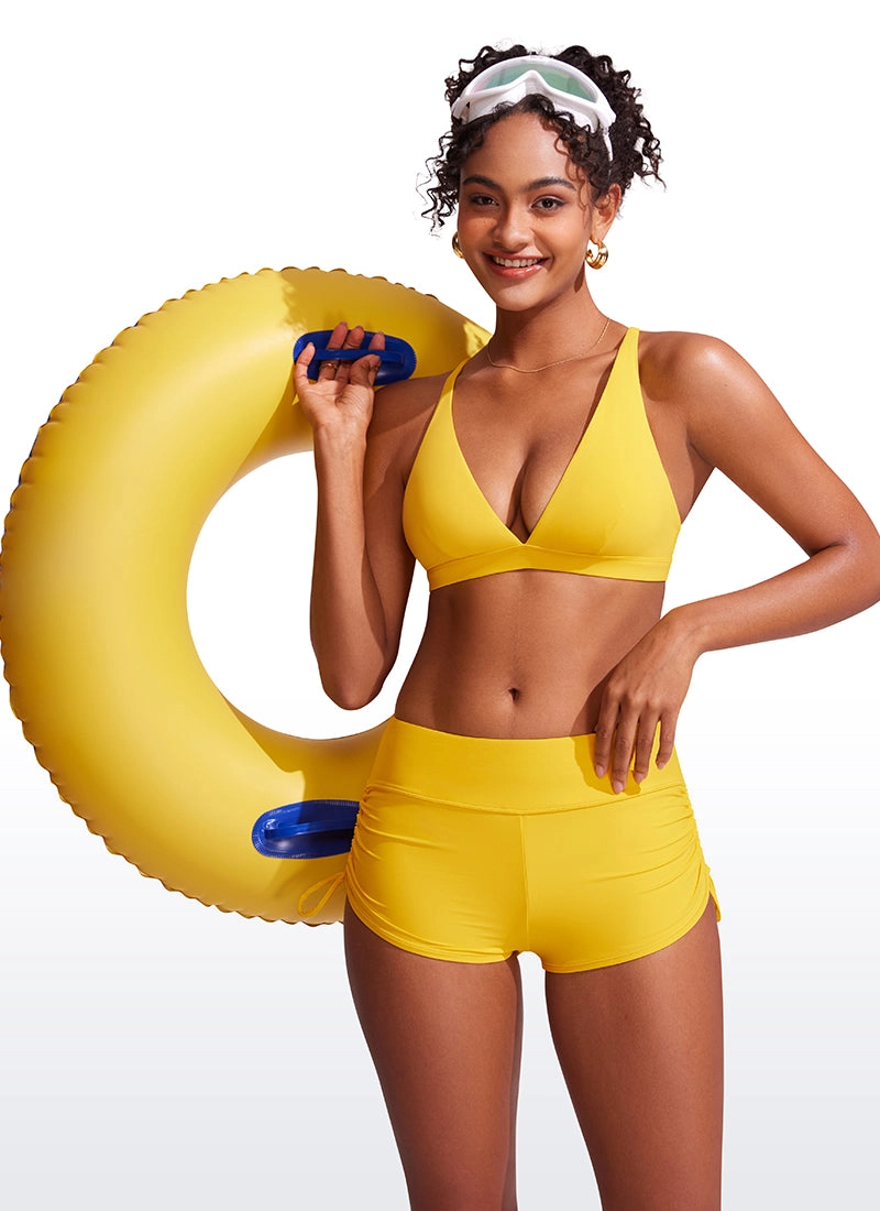 Sunshine V Neck Bikini Tops Criss Cross Back