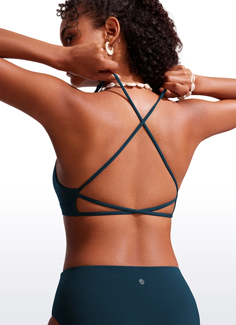 Sunshine V Neck Bikini Tops Criss Cross Back