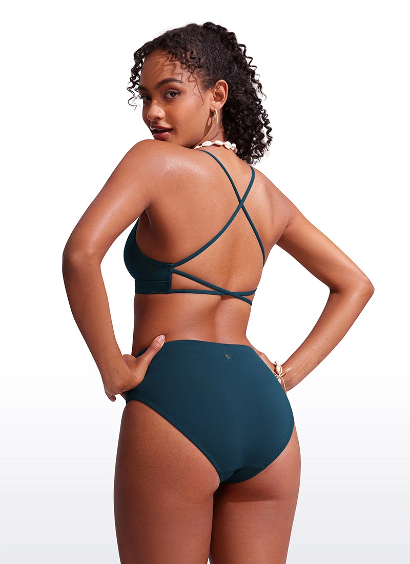Sunshine V Neck Bikini Tops Criss Cross Back