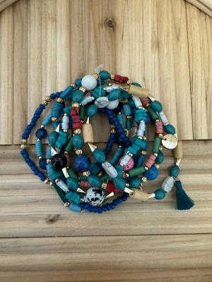 Turquoise Tones India Stretch Bracelet