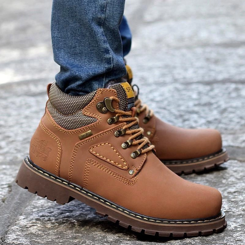 West Louis™ Durable Rubber Leather Ankle Boots