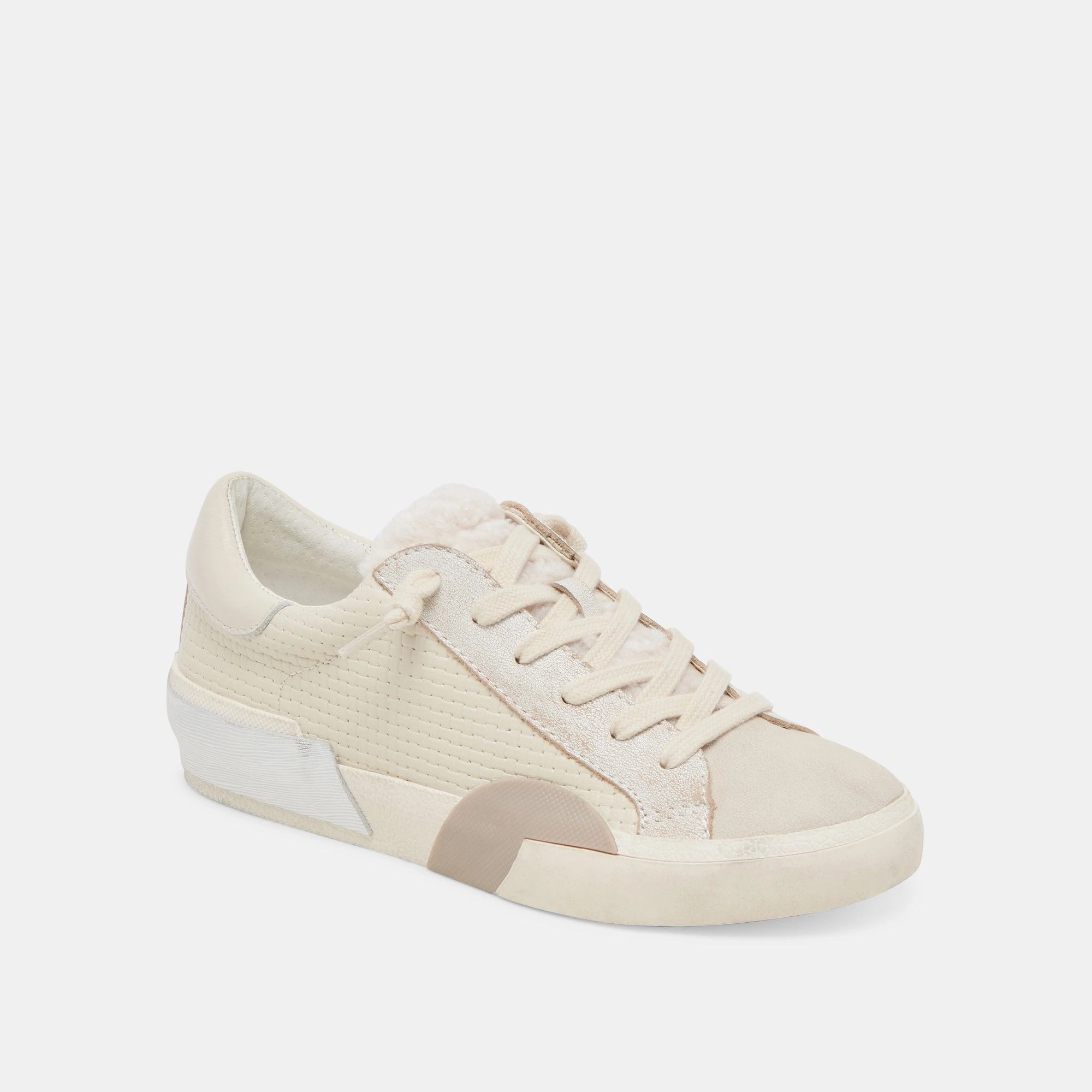 ZINA PLUSH SNEAKERS OFF WHITE WOVEN